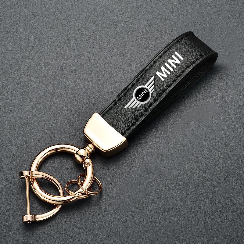 4S Dealership Car Emblem Keychain Calfskin Auto Key Chains For MINI One Cooper JCW Countryman Clubman Cabrio Paceman Coupe WORKS uylez55