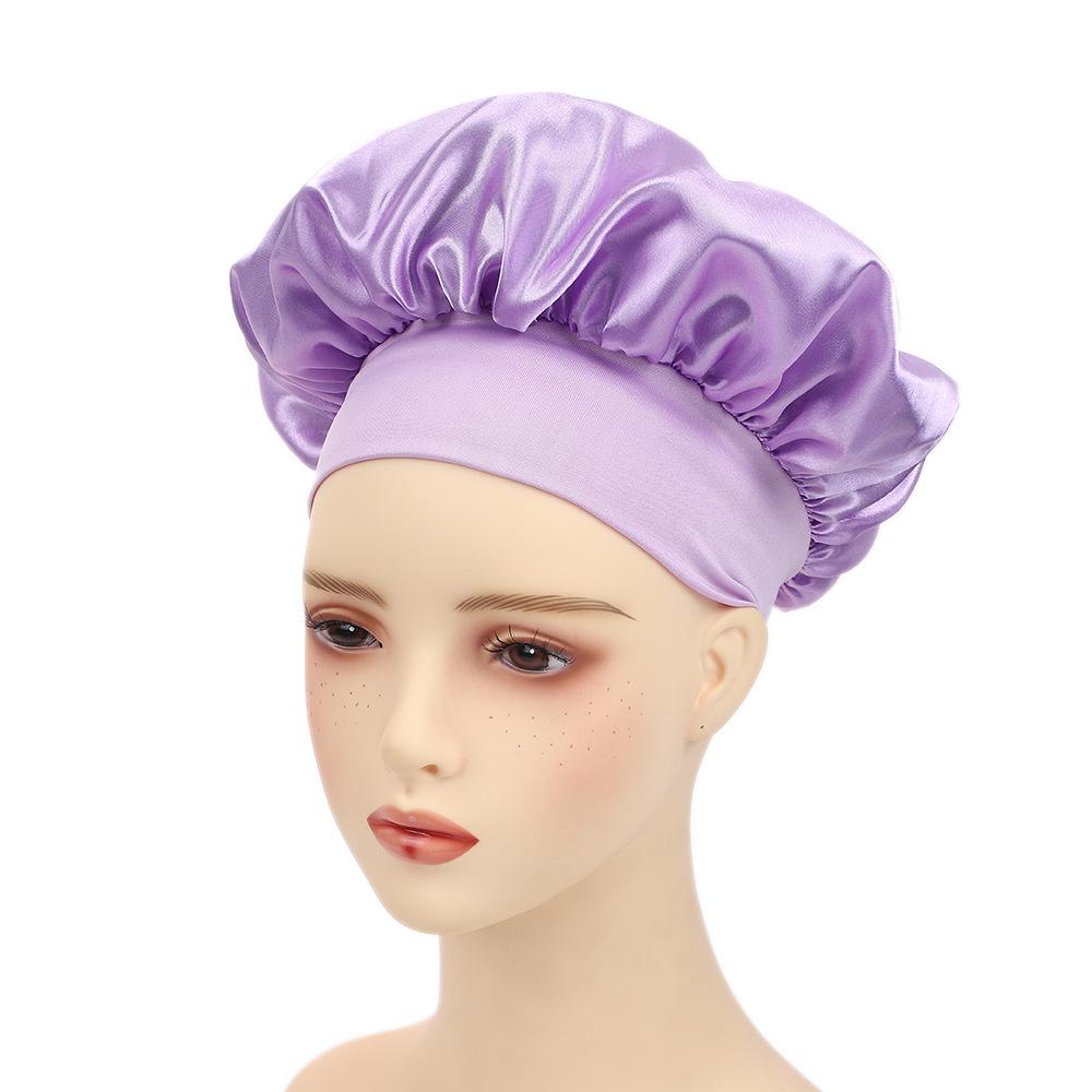 Взрослая шелковая атласная шапочка для сна с широкими полями для ухода за волосами - европейский и американский стиль, послеродовая шапочка для ванны