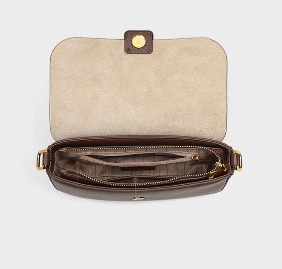 Fall Winter New Genuine Leather Bag Timeless Elegant Structured Square Bag Crossbody Underarm Shoulder for Women Ukraine Russia