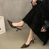 Fashion 2024 Spring and Summer New High-heeled Women's Shoes Fashionable Pointed Toe Sexy Stiletto Heels Leopard Print Women's Shoes