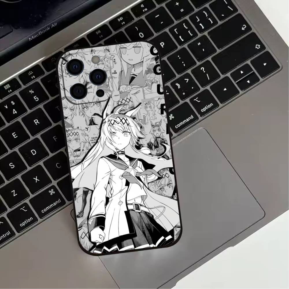Чехол для телефона O-Oguri Cap Tamamo для iPhone 17,16,15,14,13,12,11 Plus,Pro Max,XS, Мягкий силиконовый черный чехол