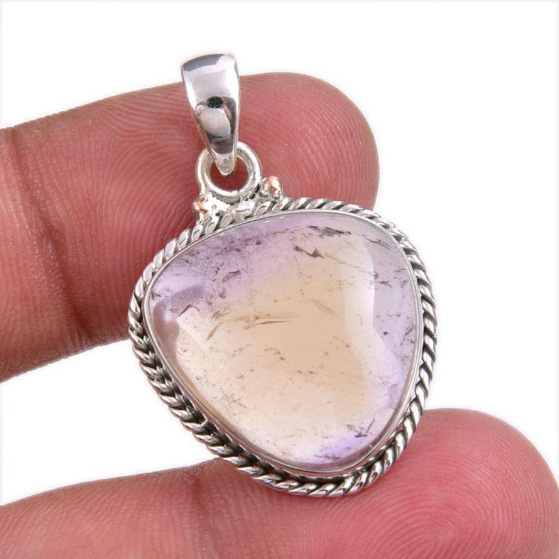 Natural Ametrine Gemstone Handmade 925 Solid Silver Jewelry Pendant 1.50'' S7m17