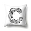 Polyester Pillow Case Pencil Drawing Geometric Decorative Print 26 English Letters Pillow Cushion Cover Simple