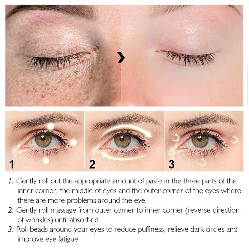 24K Gold Bright Roll-on Eyes Serum Moisturizing Water Rolling Eye Cream