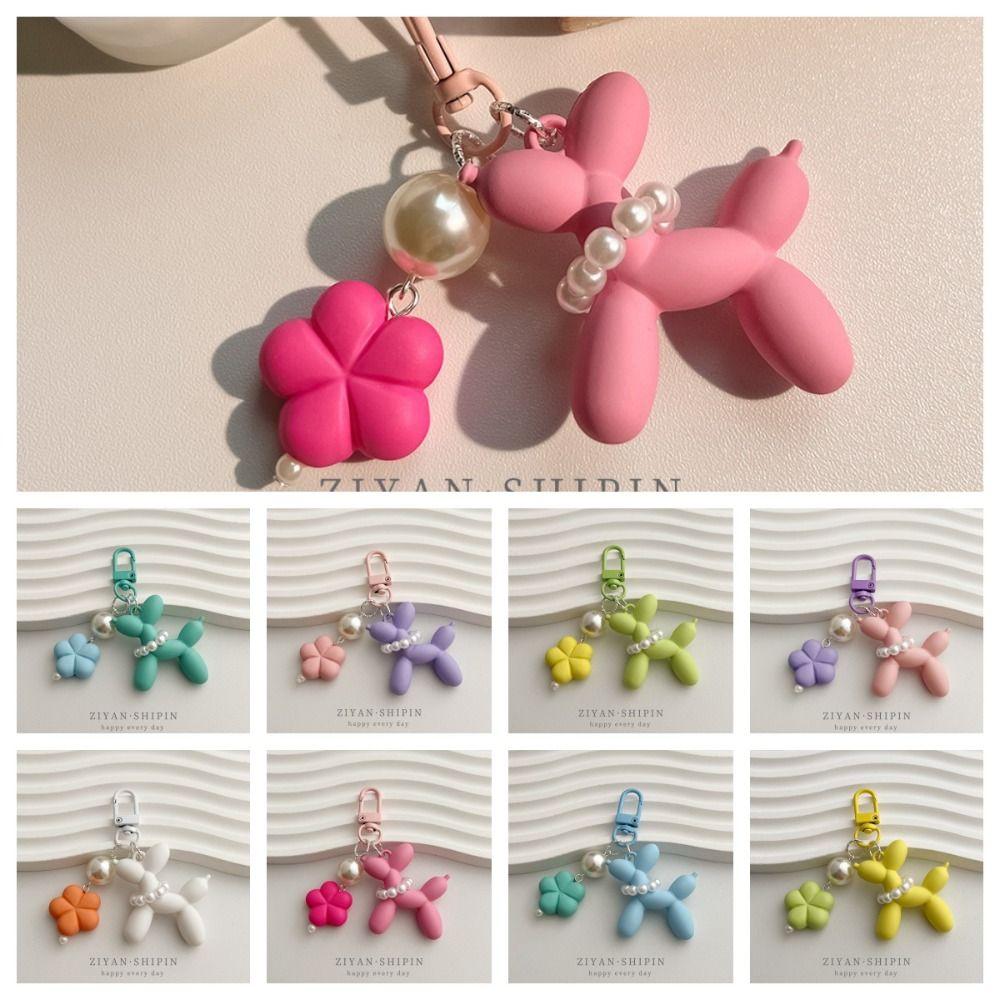 Acrylic Jelly Dog Key Chain Cute Puppy Keyring Creative Dog Balloon Keychain  Couple