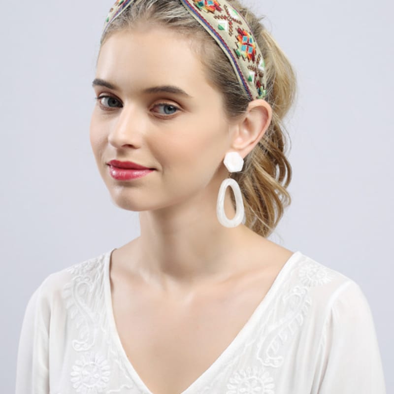 LALA Бохо Повязка на голову из импортного кружева L-Бежевый