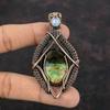 Australian Chrome Chalcedony Pendant Rainbow Moonstone Pendant Copper Wire Wrapped Pendant Gemstone Jewelry Handmade Pendant Copper Jewelry