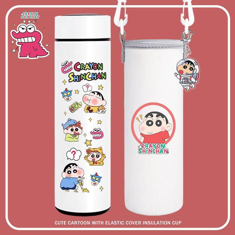 Crayon Shin-Chan Smart Temperature Display Water Cup, Cute 304 Stainless Steel Portable Student High-Capacity Insulated Cup with Good Looks