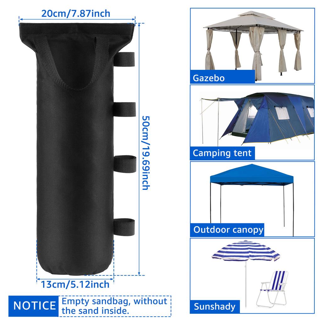 4 шт. Песочный мешок для палатки Ткань Оксфорд Пустой Утяжелительный песочный мешок Открытый Сад Кемпинг Навес Ветрозащитный Фиксированный Песочный мешок Аксессуары для палатки