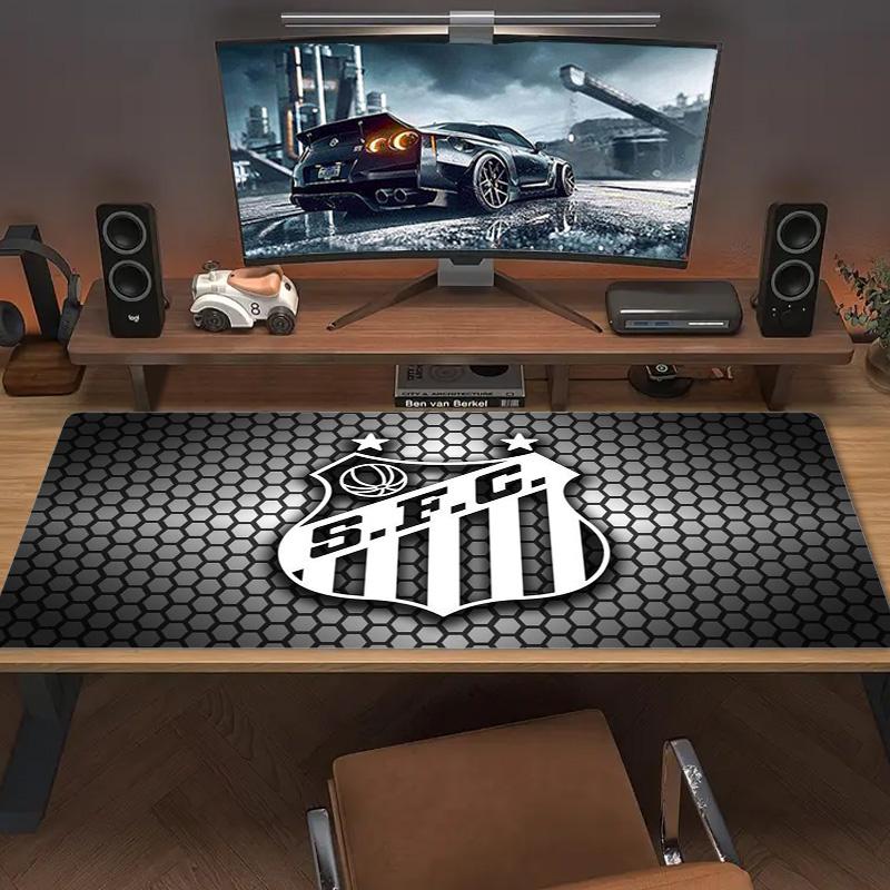 Santos FC Logo Color Mouse Pad Large Gaming Table Cushion Non-slip Laptop Tablet Big Mousepad XXL Mat Mini PC Playmat With Lock edge