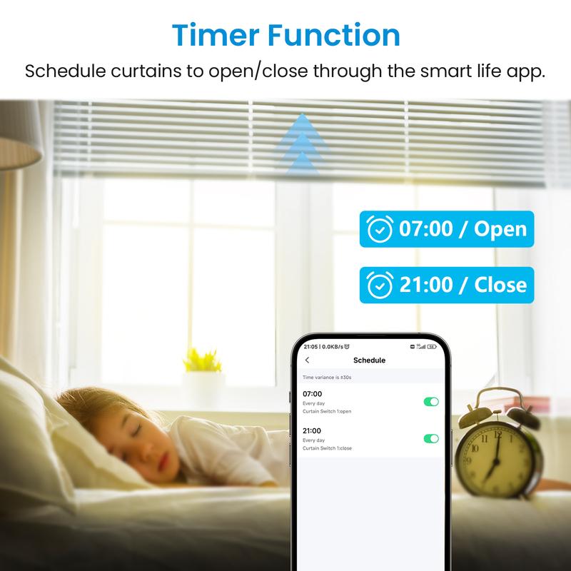 Tuya Curtain Roller Shutter US 120 Standard Switch Smart Life Remote Control Motor Running Time Setting Google Assistant Alexa