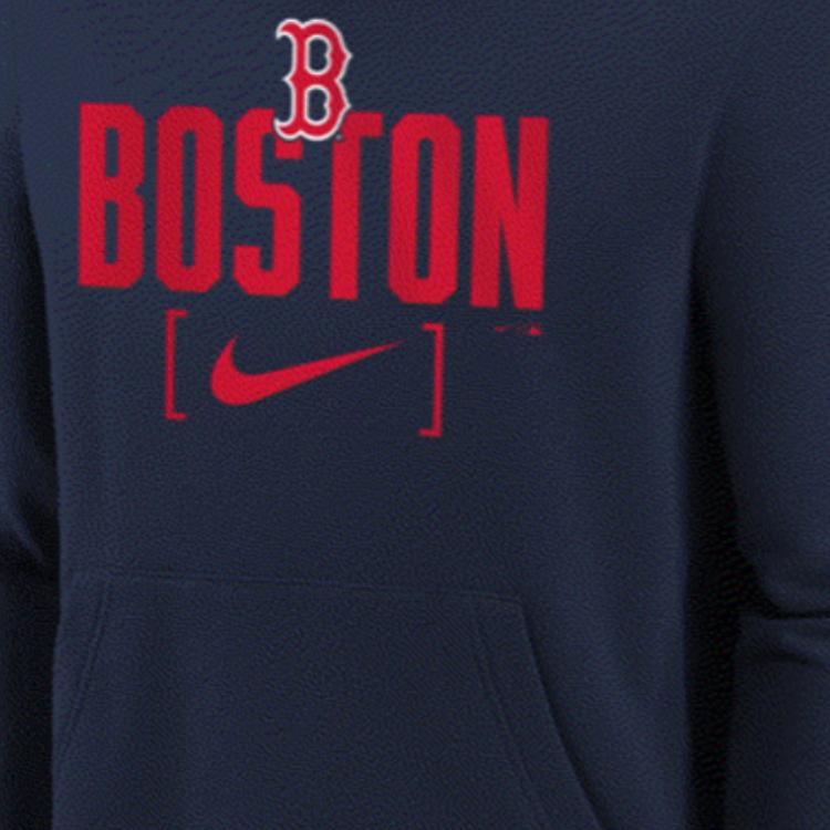 Nike X MLB Collaboration Hoodie Boston Red Sox Hooded Fashion Letter Print Casual Long Sleeve Kids Hoodies Blue Black 3Z3B7NMCR-BOS