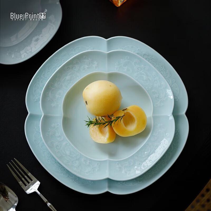 Синяя восточная керамическая обеденная миска Jingdezhen