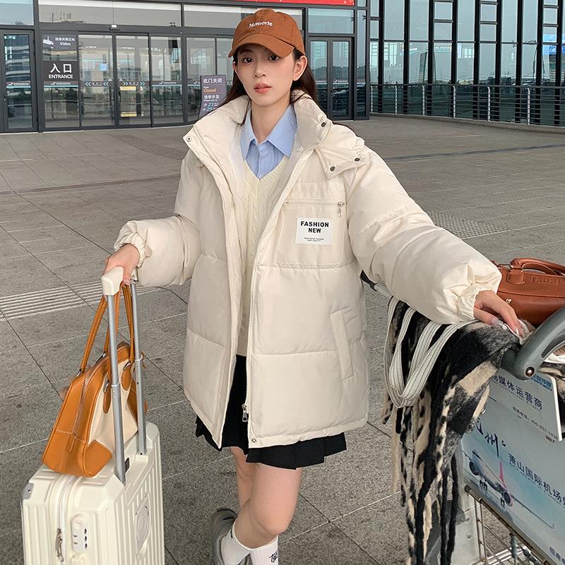 Новая пуховая хлопковая куртка для женщин, короткая, в корейском стиле, студенческая хлопковая куртка, свободная куртка-пуховик, утолщенная зимняя хлопковая куртка