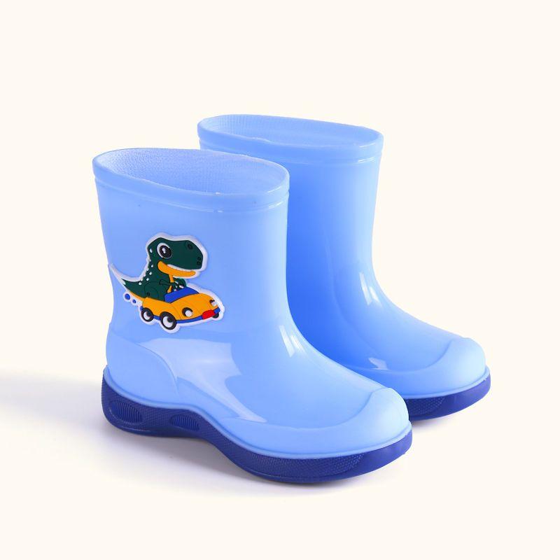 Waterproof Cartoon Rain Boots for Boys Girls Aged 8 To 11 Non-Slip Warm Rubber Shoes for Kids Comfortable Rain Footwear