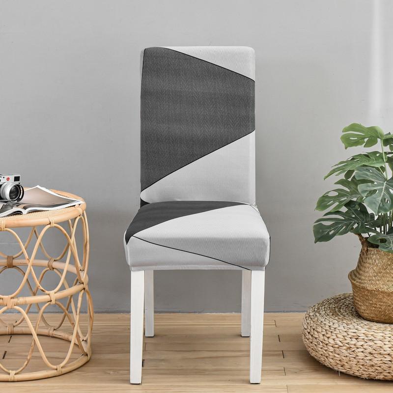 Geometric Elastic Dining Chair Cover Universal Slipcovers Chair Case Stretch Seat Cover For Wedding El Banquet Living Room