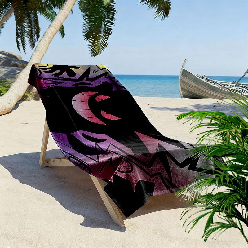 Gengar Print Beach Towel, Large Soft Quick Dry Towel for Beach Camping Swimming