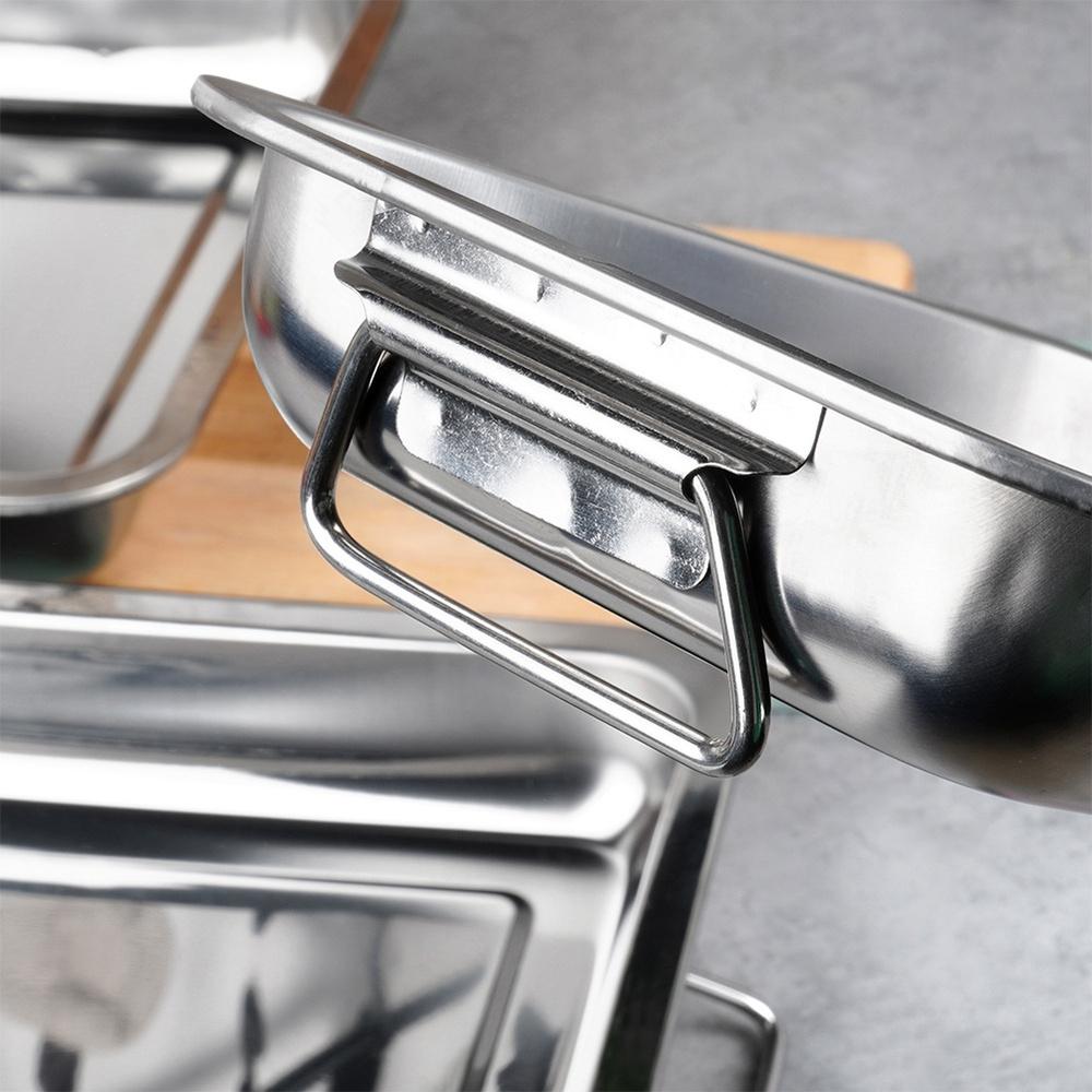 Rectangular steel roasting pan 3 pcs.