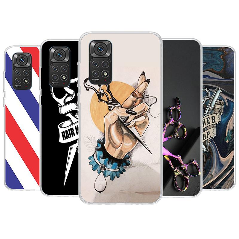 Чехол для телефона с ножницами и щеткой для парикмахера для Xiaomi Redmi Note 13 12 12S 11 11S 10 10S 9 9S 11T 11E Pro Plus 8 8T 7 + чехол
