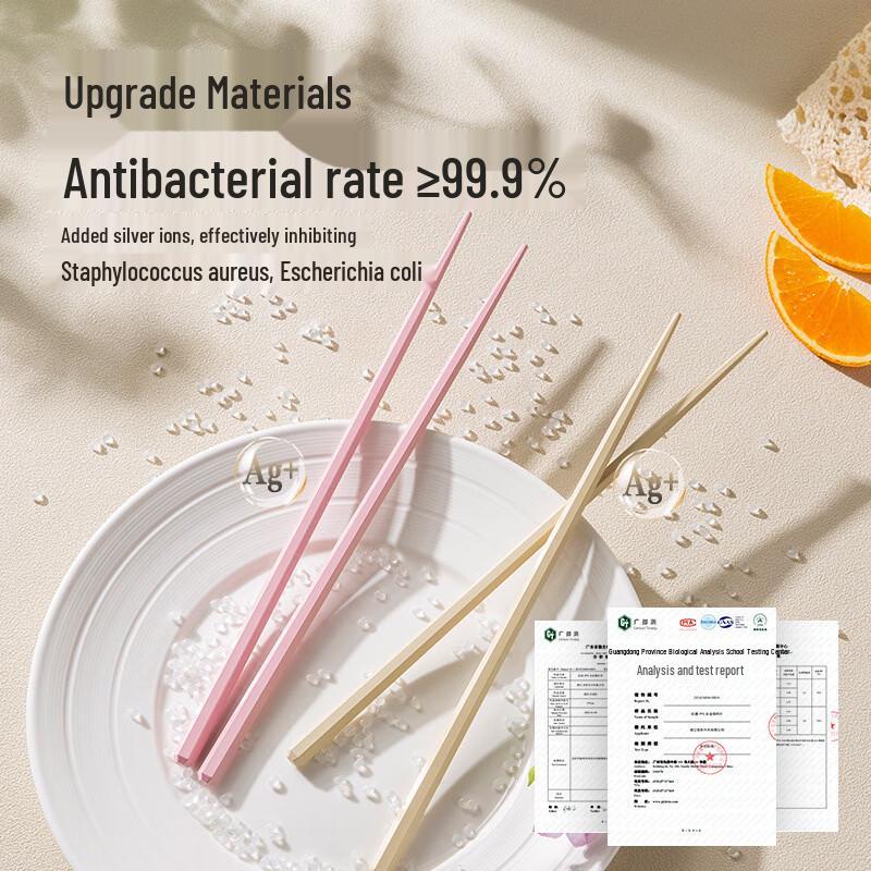 Shuangqiang Macaron Anti-slip Antibacterial Alloy Chopsticks Set