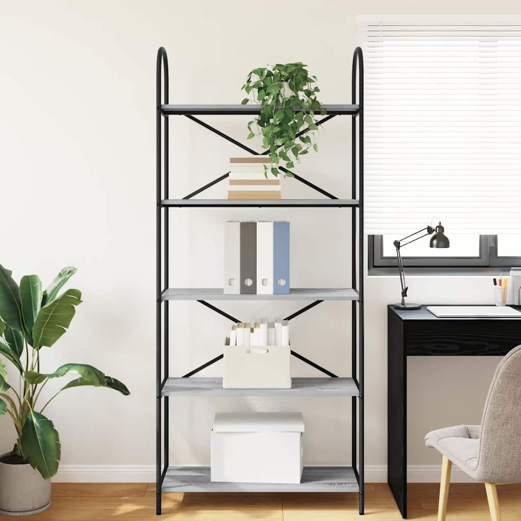 Bookshelf Grey Sonoma 80 x 30 x 183 cm Particleboard