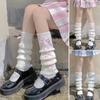 Women Leg Warmers Ribbon Bow Leg Protection Lolita Long Knitting Leg Socks for Daily Wear