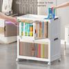 2Pcs/Set Collapsible Storage Box with 4 Caster Wheels Dual Doors Heavy Duty Foldable Stackable Kids Toys Book Closet Clothes Organizer Container