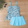 Women's Swimwear With Chest Pad Push Up Two Piece Swimsuit Tank Top With Panties Slim Fit Printed Swimwear