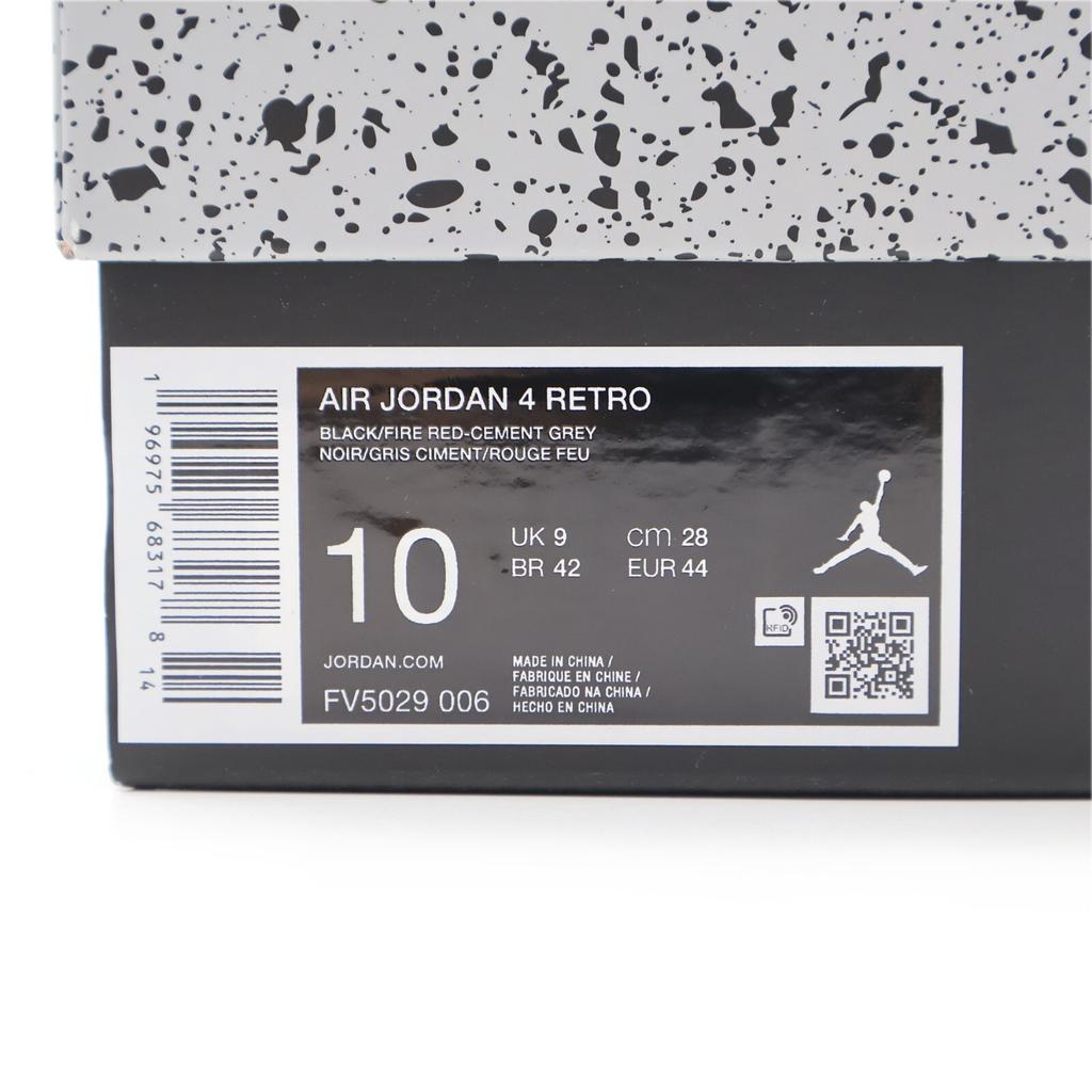 FV5029-006 Nike Air Jordan 4 Retro Bred Reimagined Цементно-серый Красный (Мужской)