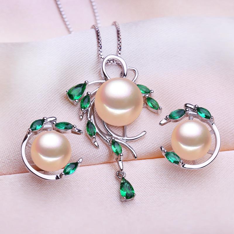 seniko Модные листья и листья, ожерелье, серьги, комплекты украшений из пресноводного жемчуга для женщин, ожерелье из пресноводного жемчуга, жемчужные серьги