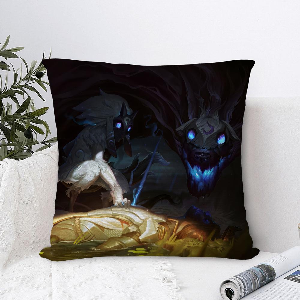 K-Kindred LOL Игровая Наволочка Декоративная для Дивана Домашний Двусторонний Принт Плюшевая Квадратная Наволочка для Подушки Декор Подушки Чехол