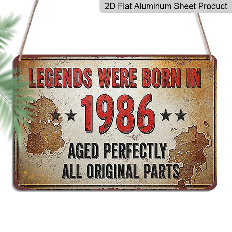 2D Flat 1pc ("8X12"), "Legends Were Born in 1986 - Vintage Metal Sign | Rustic Wall Decor | Birthday Gift Idea | Retro Home Decoration | Unique