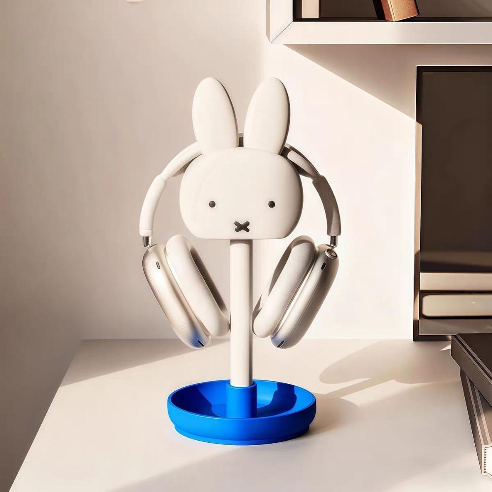Kawaii Miffy Headset Rack Rabbit Earphone Holder Desktop Display Tray Stand Wireless Over Ear Headphone Mount Gaming Gift