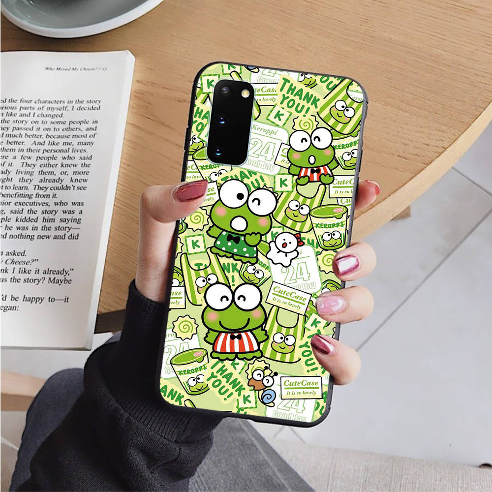 Чехол AH34 Keroppi Black для iPhone 16 15 Plus 14 13 12 11 Pro 8 7 6S SE 5S X XR XS Max Realme C30 C33 C31 9I Huawei Y8P Y9 Sofe Cover