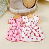 New Strawberry Print Pet Dog Dress Chihuahua Clothing Bow Summer Puppy Skirt Cool Sweet Dog Clothes Pet Supplies