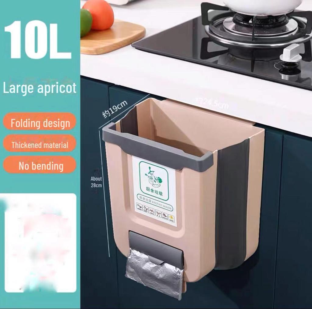 Креативное выдвижное настенное мусорное ведро для кухонных шкафов с подвесным хранилищем и складной конструкцией для легкой сортировки.