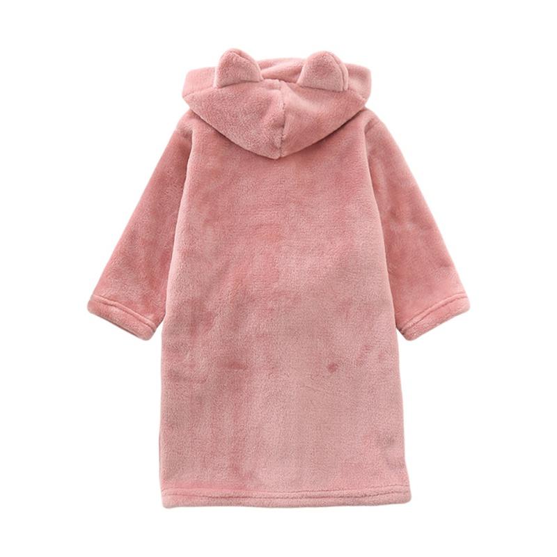 Детский халат с героями мультфильмов, осенне-зимняя пижама с капюшоном для мальчиков и девочек, фланелевая одежда для сна с длинными рукавами для малышей, детская домашняя одежда