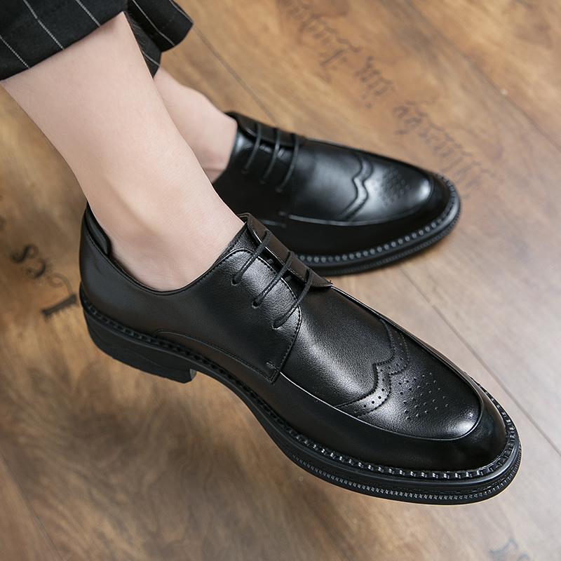 2024 Mens Genuine Leather+Microfiber Soft Anti-slip Oxfords Loafers Man Casual Business Formal Dress Wedding Brogue Casual Shoes