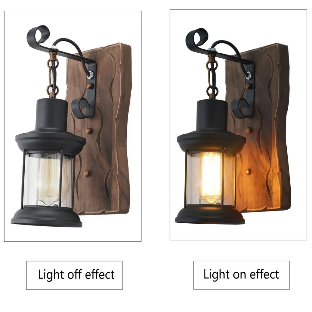 Винтажный деревянный настенный светильник E27 промышленный ресторан гостиная креативный коридор фон настенный декоративный светильник