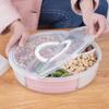 Divided Serving Tray Snack Plate with Lid Fruit Plates Compartment Candy Box Multi-function Food Storage Tray Household Gadgets
