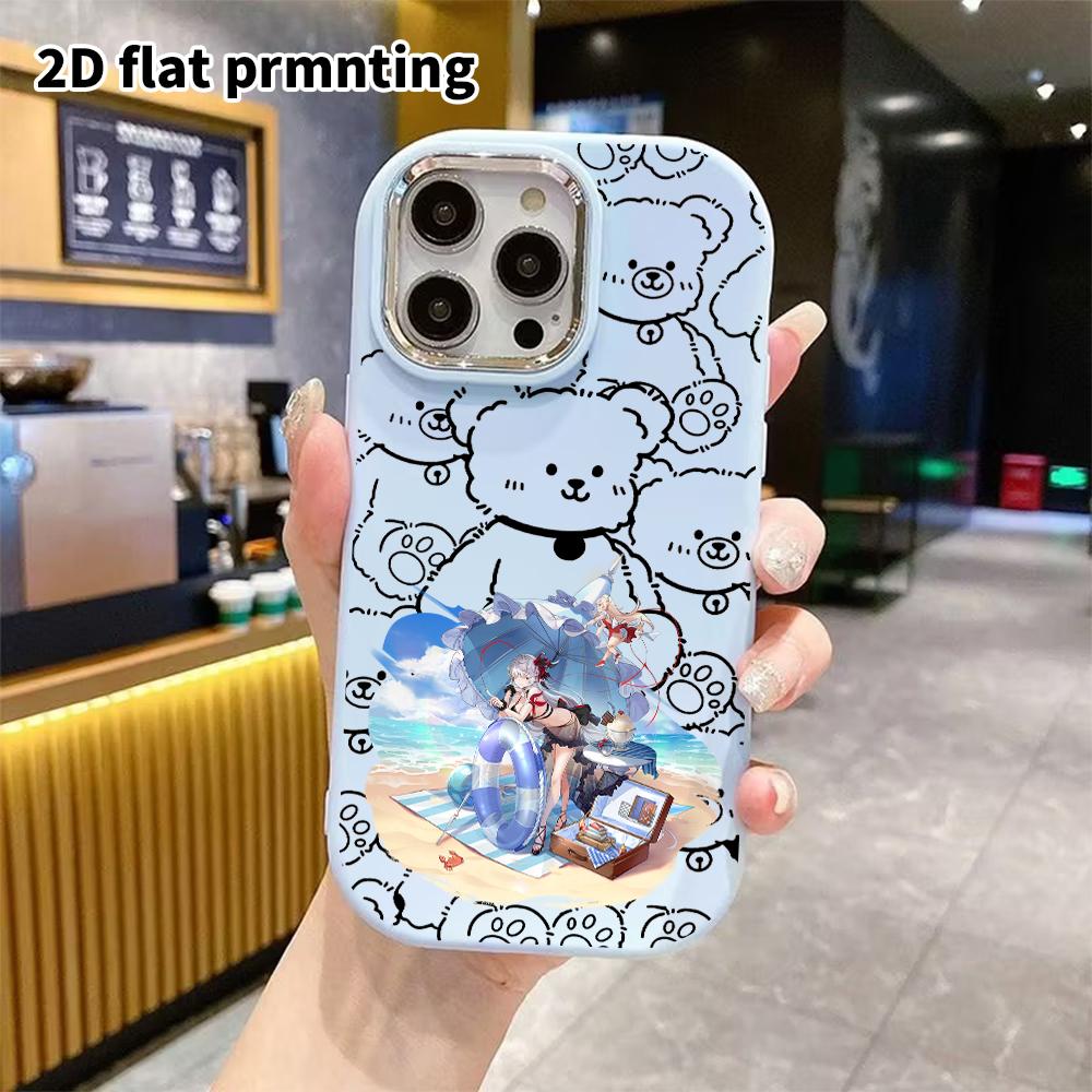 Phone Case: 2D flat design suitable for iPhone 18 17 16 15 14 13 Pro protective case, couple style, summer vacation, Christmas and Halloween gift