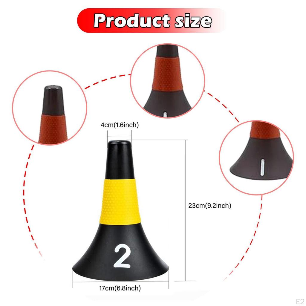 10Pcs Soccer Training Cones Football Markers Multipurpose Agility Practicing Wear Resistant Sports