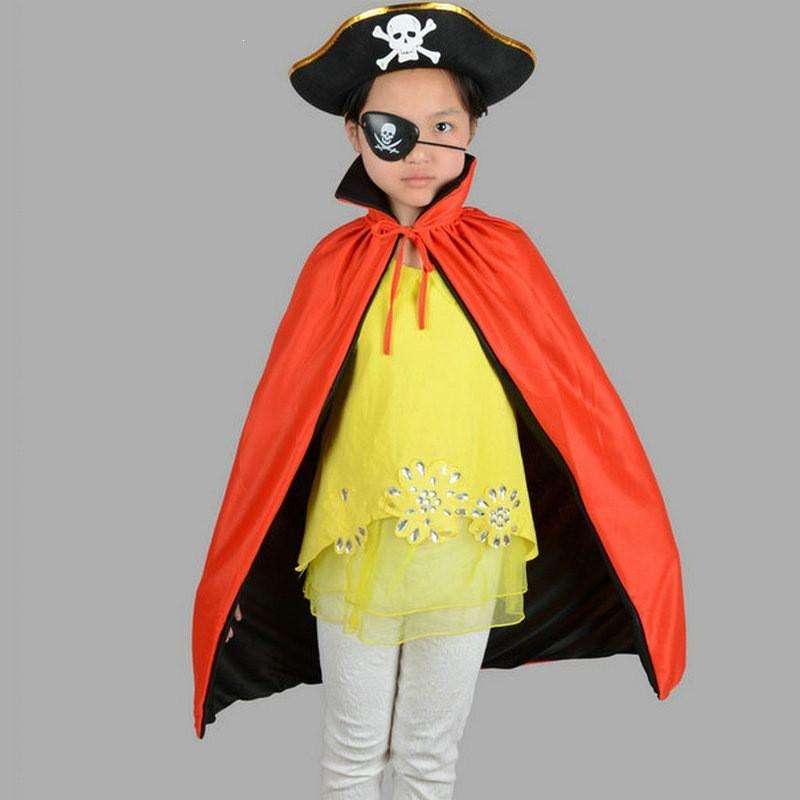 Halloween Pirate Costume Set Kids Adults - Hat Eye Patch Hook Sword Cape Cosplay Outfit