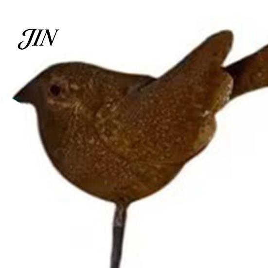 Whimsical Yard Accents 3PCS Rusty Metal Bird Ground Stake, Cute Birds Sculpture, Animals Decorative Fun Shaped Garden Art Stake for Outdoor