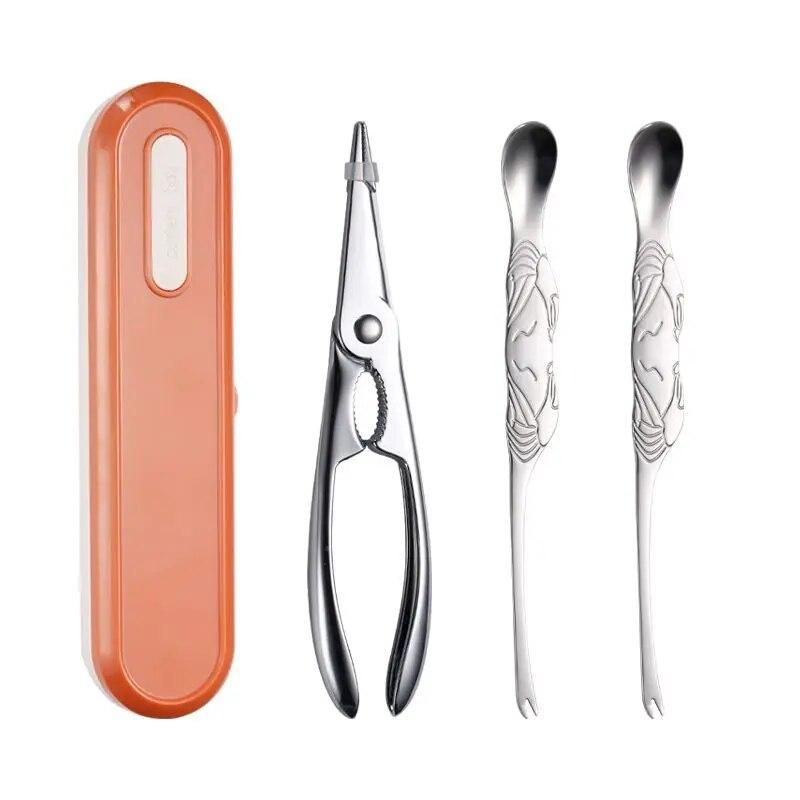 1 набор инструментов для поедания крабов из нержавеющей стали 304, креативная вилка для крабов и щипцы для крабов для домашнего использования, кухонный инструмент