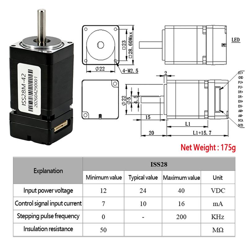 Nema 11 Integrated Stepper Motor 3-in-1 Motor Driver Encoder Closed Loop Stepper Motor 1.5A 12-40VDC for CNC 3D Printer