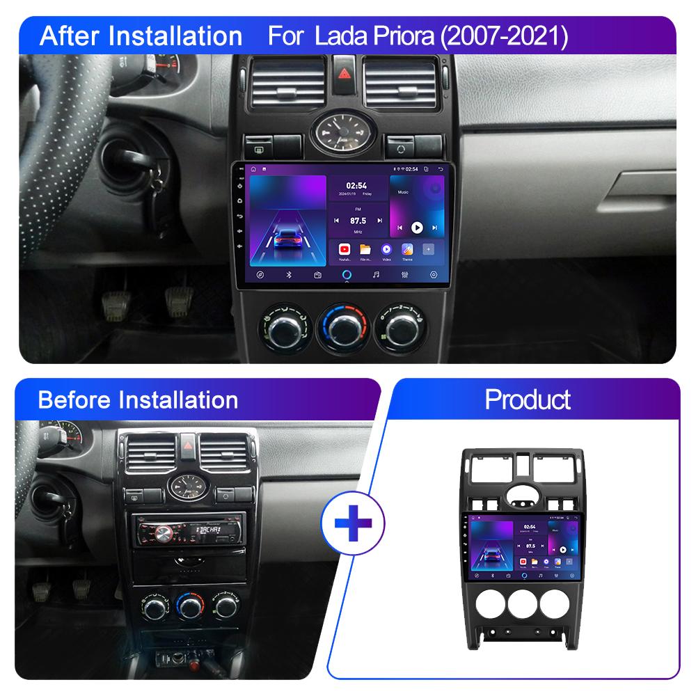 Android Carplay автомобильное радио для Lada Priora 2007-2013 мультимедийный проигрыватель головное устройство стерео GPS навигация BT WIFI 4+64 ГБ