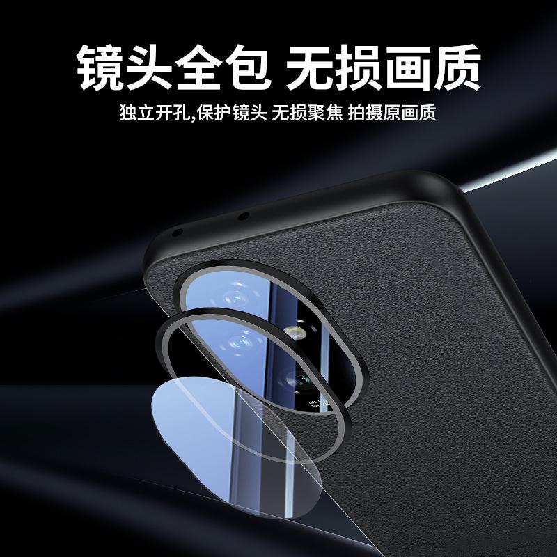 Подходит для Honor 200pro, универсальный чехол для мобильного телефона с линзами, простой кожаный чехол для очков Honor 100 с металлическим кольцом и защитным чехлом от падений