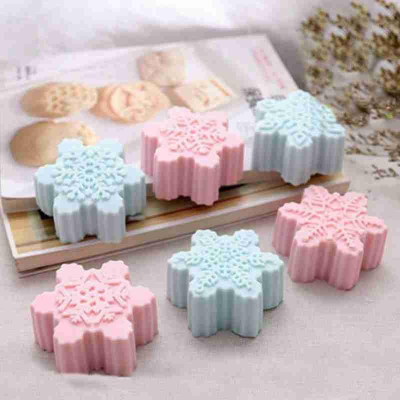 Christmas Snowflake Soap Mold Silicone Aroma Gypsum Plaster Resin Mould DIY Candle Supplies