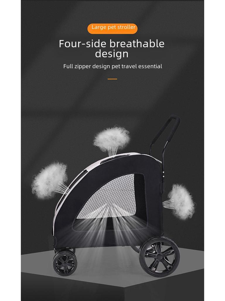 Lightweight, Foldable Pet Stroller for Medium & Large Dogs, Elderly Dogs, Cats, and Mobility Aid Users